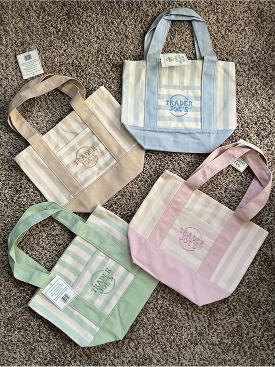 Trader Joe’s Handbags - Trader Joe’s full set of striped mini canvas tote bags